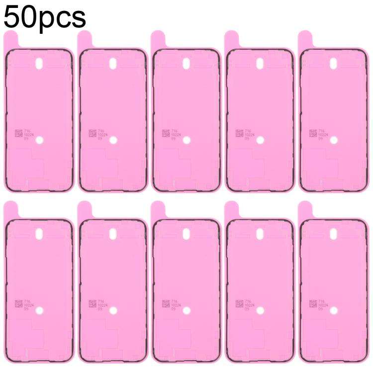 For iPhone 15 Pro 50pcs OEM LCD Frame Bezel Waterproof Adhesive Gasket, Airtightness Test Compatible