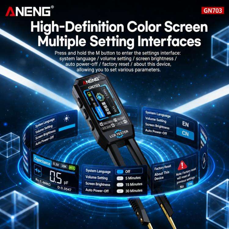 ANENG GN703 Tweezers Type LCR Digital Measuring Instrument(Black)
