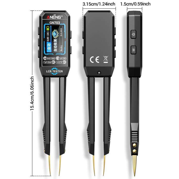 ANENG GN703 Tweezers Type LCR Digital Measuring Instrument(Black)
