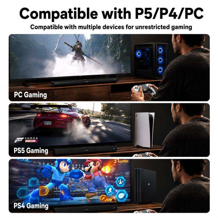 For PS5 / PS4 / PC Yesido KB48 P5 Wireless Game Controller(White)