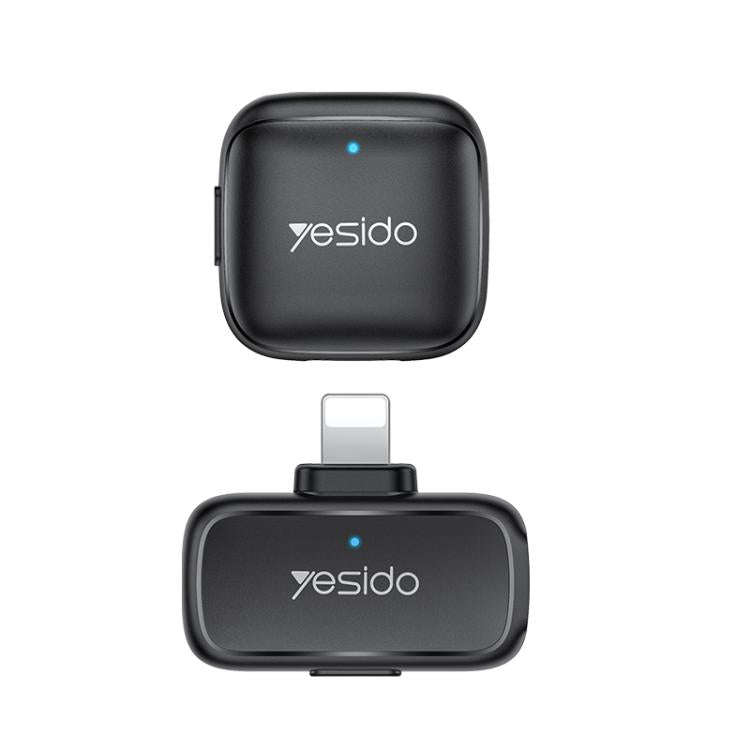 Yesido KR26 Standard Noise Reduction Wireless Lavalier Microphone with 8 Pin Receiver(Black)