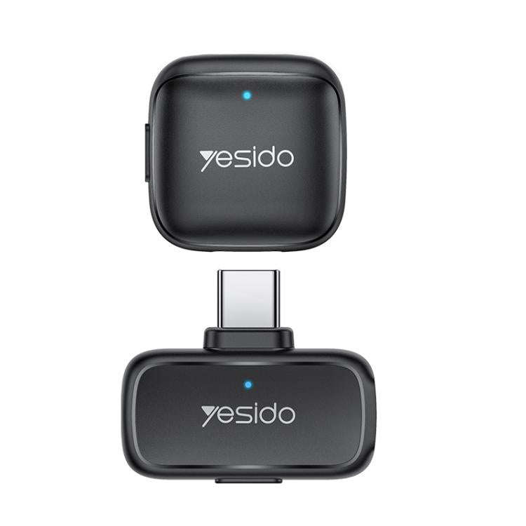 Yesido KR27 Standard Noise Reduction Wireless Lavalier Microphone with Type-C Receiver(Black)