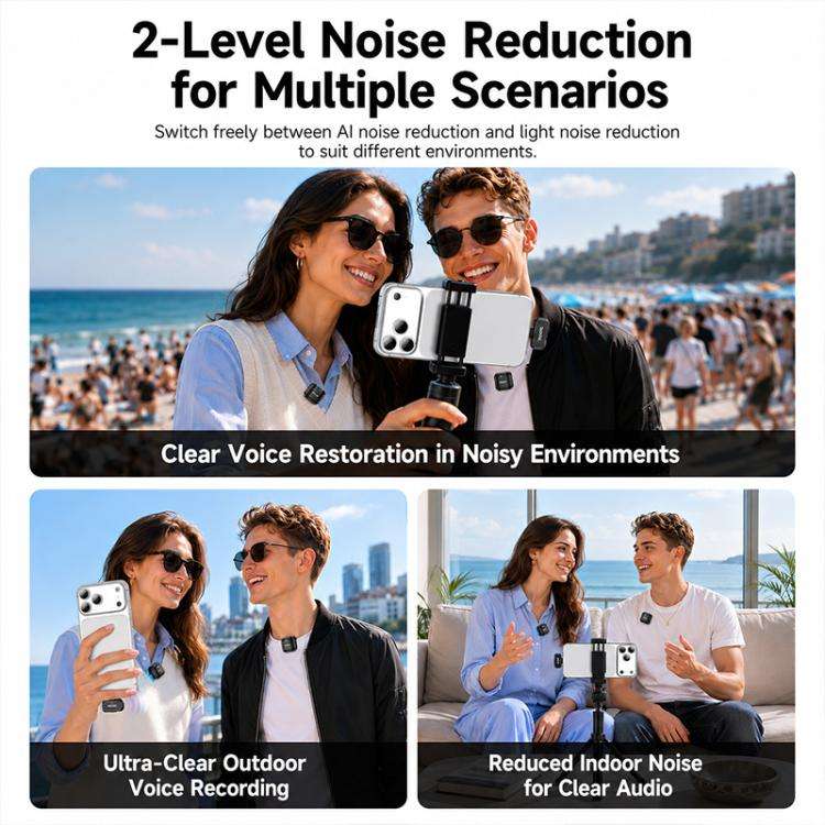 Yesido KR31 1 to 2 Wireless Lavalier Microphone Type-C Receiver with Charging Box(Black)