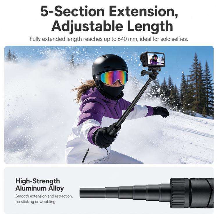 Yesido SF37 Portable 2 in 1 Magnetic Quick Release Selfie Stick DJ(Black)
