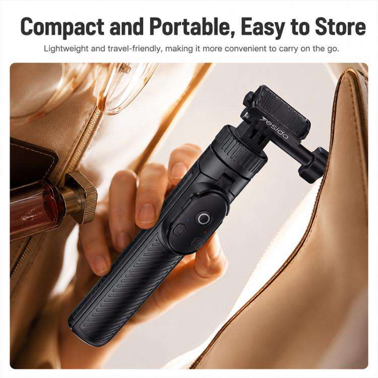Yesido SF37 Portable 2 in 1 Magnetic Quick Release Selfie Stick DJ(Black)