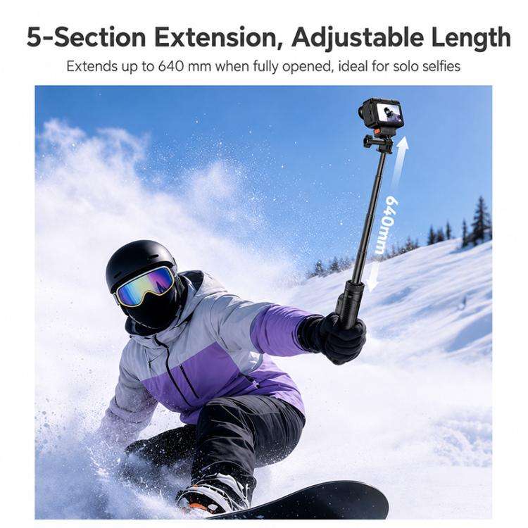 Yesido SF38 Portable 2 in 1 Magnetic Quick-Release Selfie Stick NI(Black)