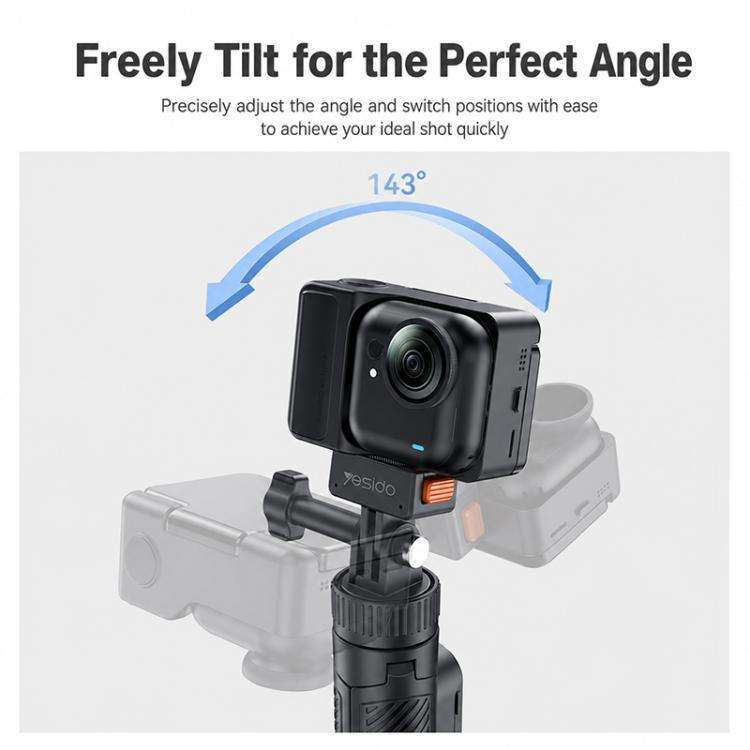 Yesido SF38 Portable 2 in 1 Magnetic Quick-Release Selfie Stick NI(Black)