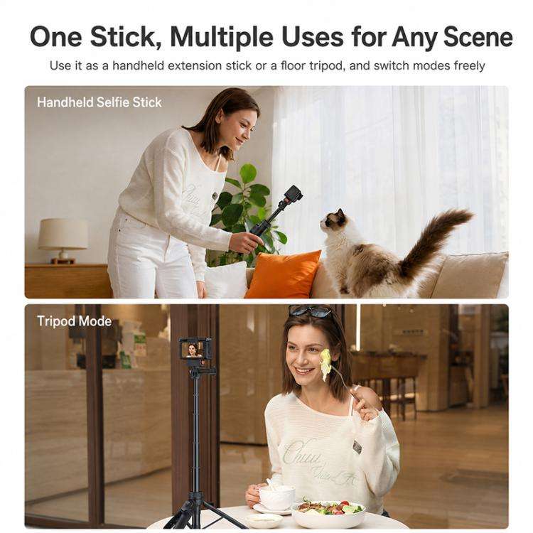Yesido SF38 Portable 2 in 1 Magnetic Quick-Release Selfie Stick NI(Black)