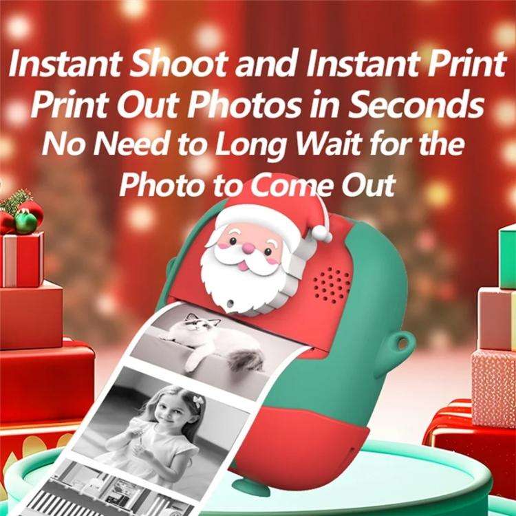 A19B 2-inch IPS Christmas Kids Instant Print Camera with Silicone Case