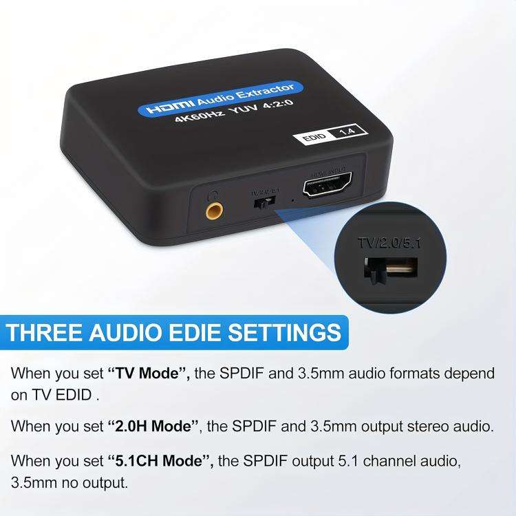 NK-330M 4K/60Hz HDMI 2.0 Audio Splitter Extractor