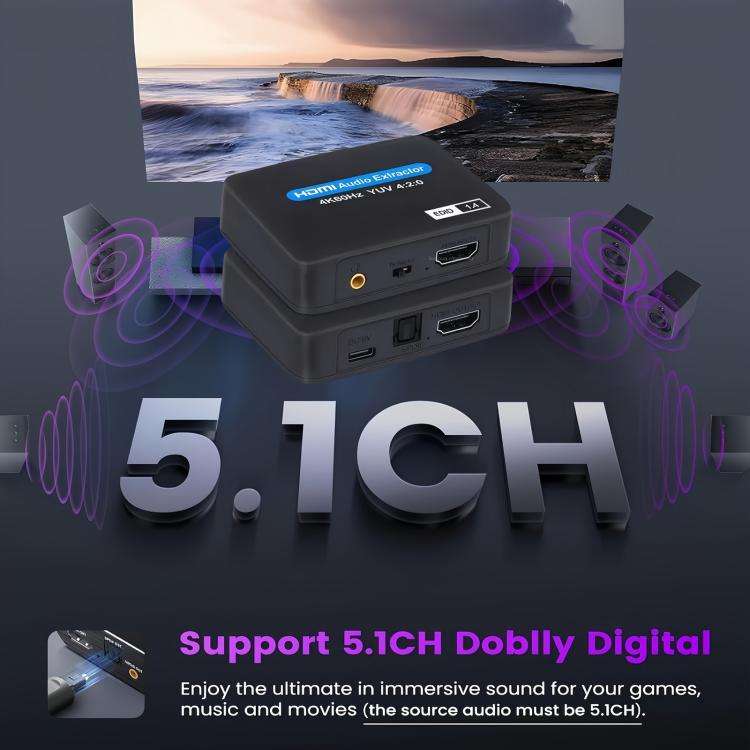 NK-330M 4K/60Hz HDMI 2.0 Audio Splitter Extractor