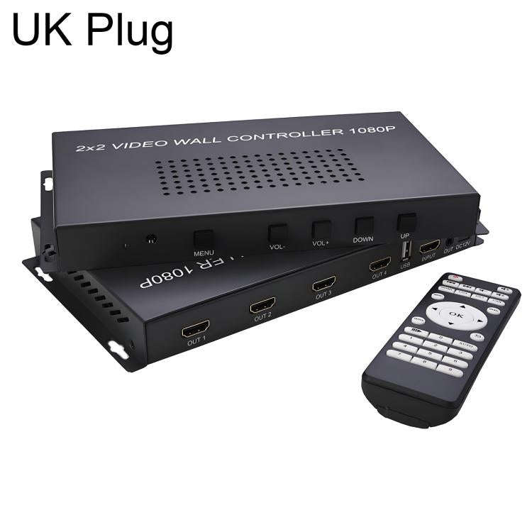 NK-BT44 HDMI 2x2 High-Definition Video Adapter with USB Interface, Plug:UK Plug