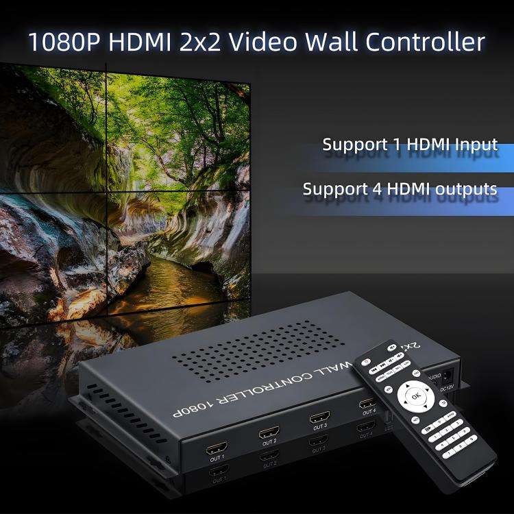 NK-BT44 HDMI 2x2 High-Definition Video Adapter with USB Interface, Plug:US Plug