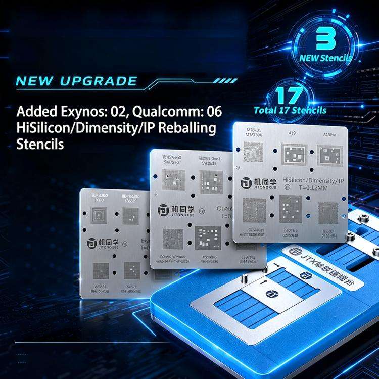 JTX T4 Max Universal Chips Glue Removal and Tin Planting Platform Set for iPhone / Samsung / Hisi...