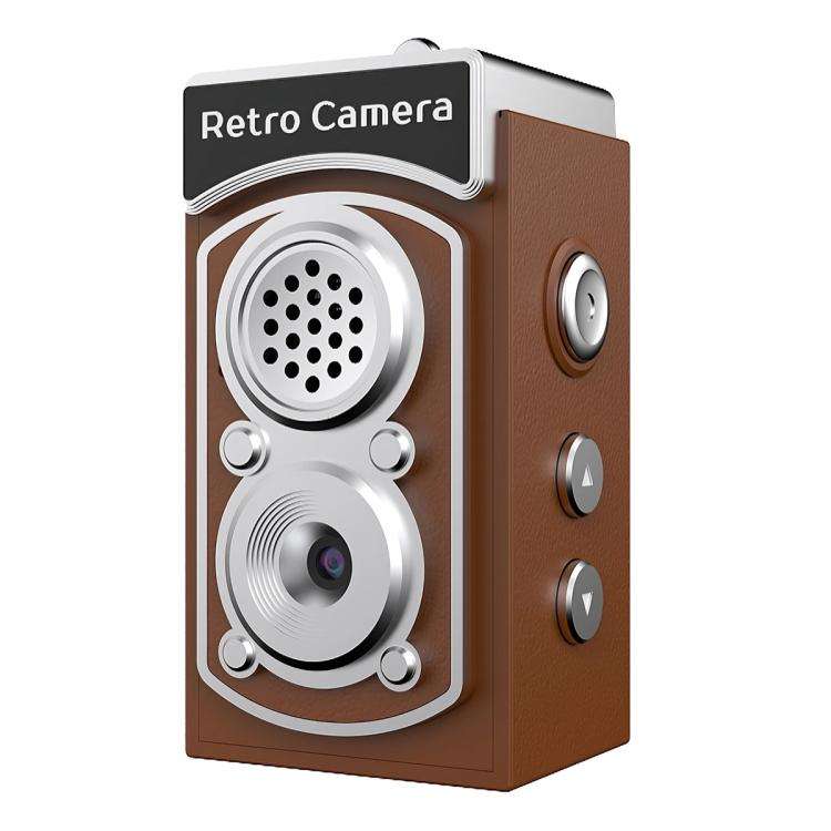 X9 1080P 8MP High Definition Display Mini Retro Thumb Camera(Brown)