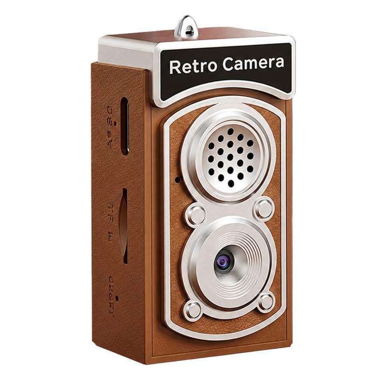 X9 1080P 8MP High Definition Display Mini Retro Thumb Camera(Brown)