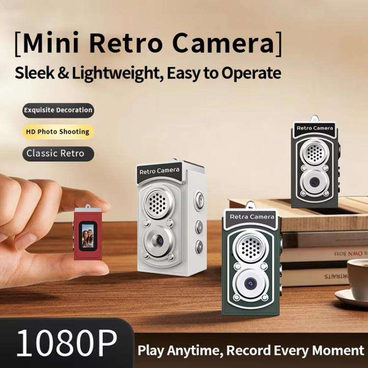 X9 1080P 8MP High Definition Display Mini Retro Thumb Camera(Black)
