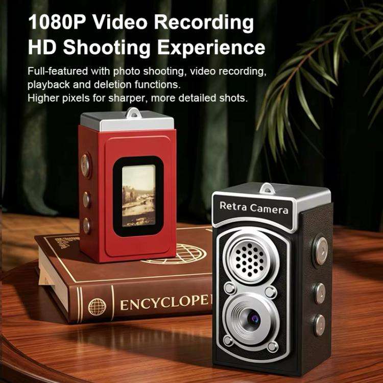 X9 1080P 8MP High Definition Display Mini Retro Thumb Camera(Red)