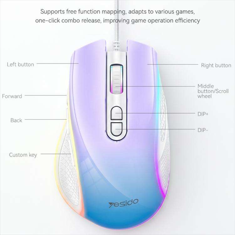 Yesido KB51 USB 7200DPI RGB Gradient Wired Gaming Mouse