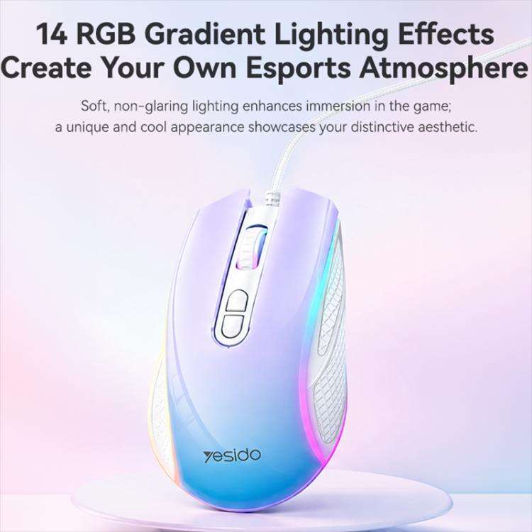Yesido KB51 USB 7200DPI RGB Gradient Wired Gaming Mouse