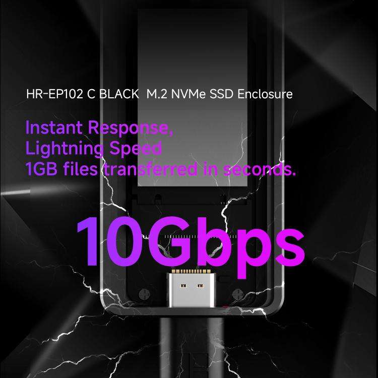 THERMALRIGHT HR-EP102 C 10Gbps M.2 NVMe SSD Enclosure with Type-C to Type-C Cable(Black)