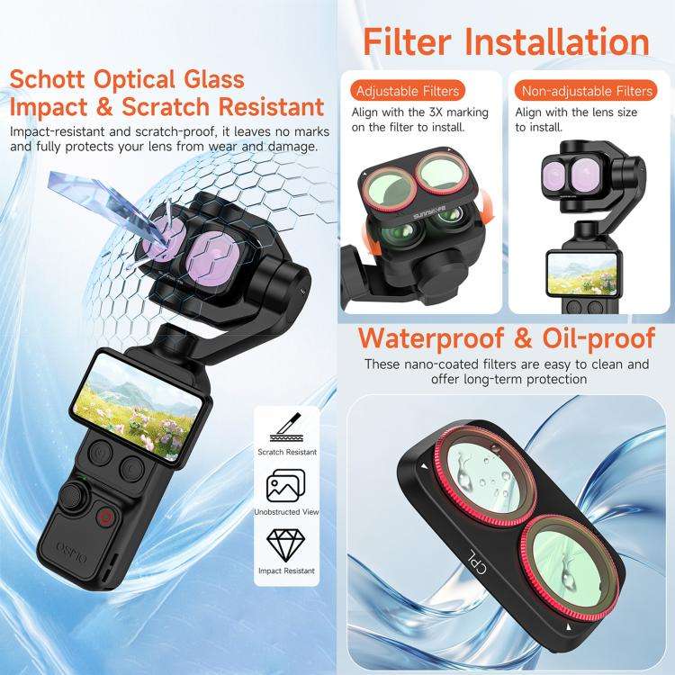 For DJI Osmo Pocket 4P Sunnylife Camera Lens Filter, Filter:Black Mist 1/4