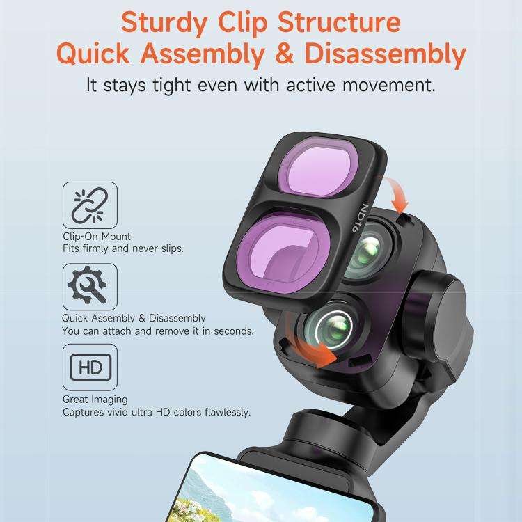 For DJI Osmo Pocket 4P Sunnylife Camera Lens Filter, Filter:MCUV