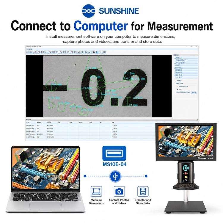 SUNSHINE MS10E-04 4K HD Digital Microscope with Metal Stand Base & 10-inch Large Display, Plug:UK...