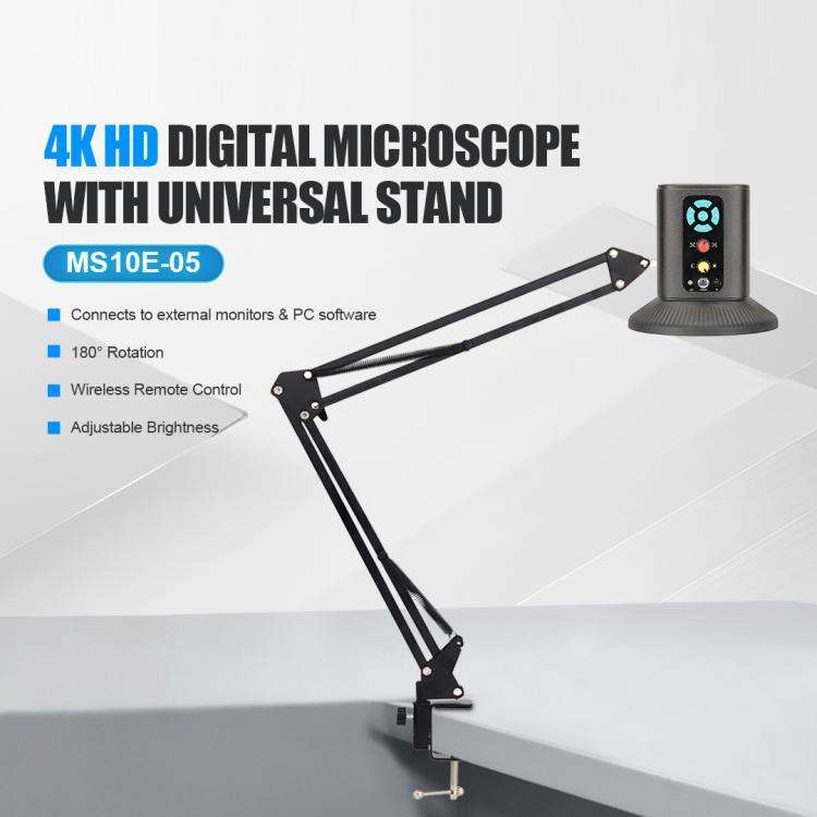 SUNSHINE MS10E-05 4K HD Digital Microscope With Universal Stand, Plug:EU Plug