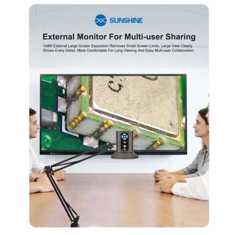 SUNSHINE MS10E-05 4K HD Digital Microscope With Universal Stand, Plug:UK Plug