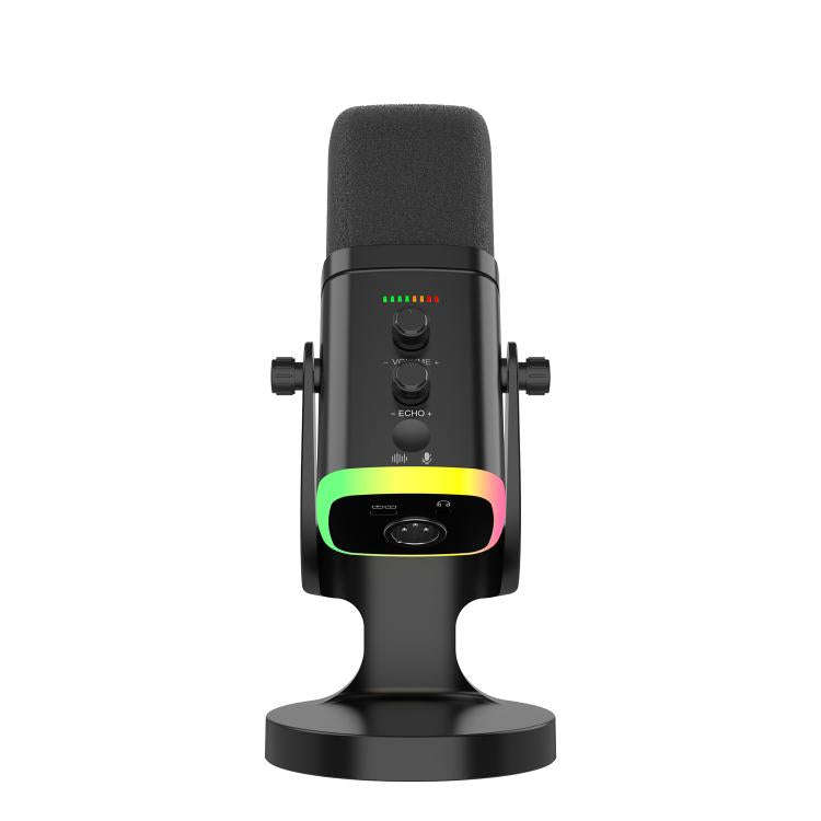 YU8 USB Dynamic Driver Noise Reduction Gaming RGB Microphone(Black)