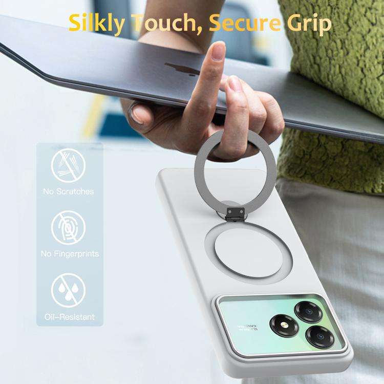 For ZTE Blade A36 / A56 Pro / A76 4G Gen1.5 Pivot Ring Holder TPU Hybrid PC Phone Case(White)