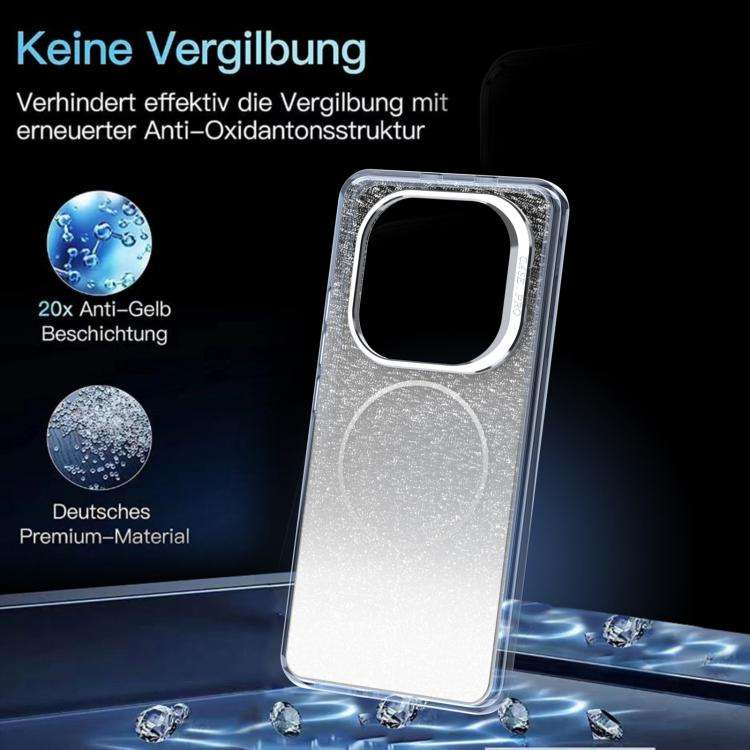 For Redmi Note 15 5G / 4G 164mm Glitter Gradient Magnetic Lens Frame Holder Phone Case(White)