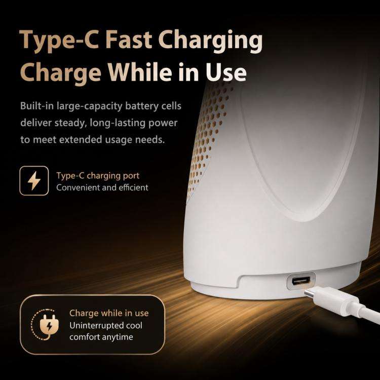 F17 Spray Humidifier Ambient Light Floor Freestanding Bladeless Fan(White)