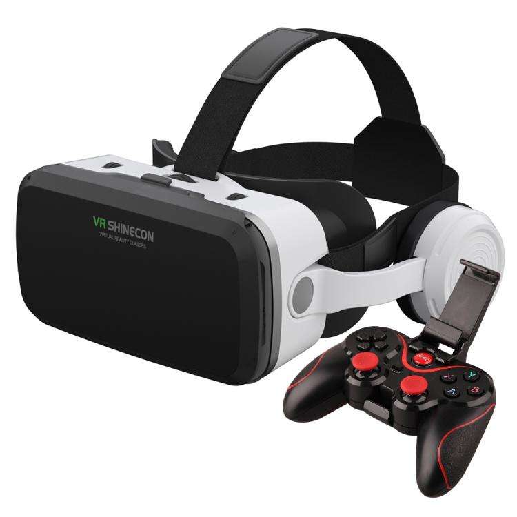 VR SHINECON G04EB Earphone Edition VR Glasses for 5-7.2 inch Phone, Model:G04EB+c8s with Holder