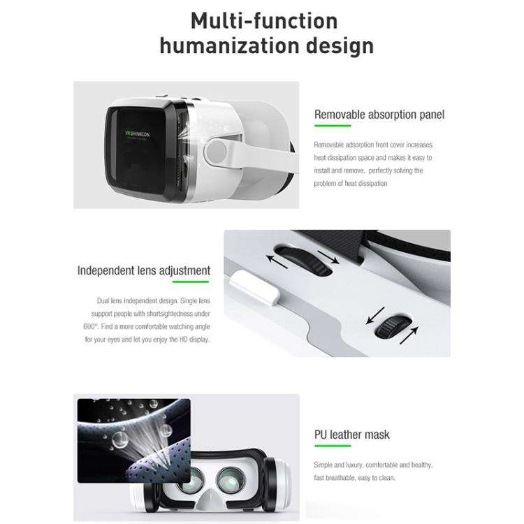 VR SHINECON G04BS BT Earphone Edition 3D Virtual VR Glasses for 5-7.2 inch Phone, Model:G04BS Host
