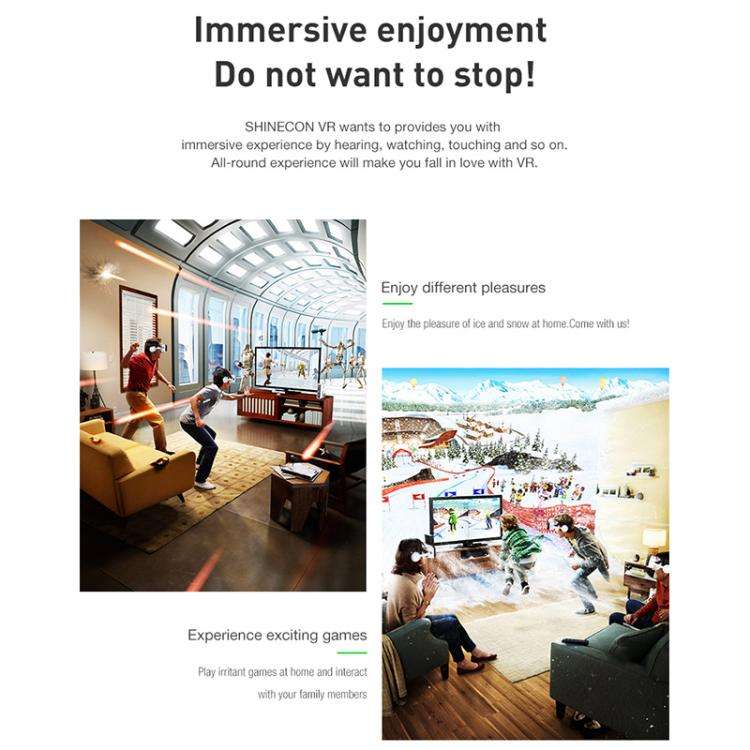 VR SHINECON G04BS BT Earphone Edition 3D Virtual VR Glasses for 5-7.2 inch Phone, Model:G04BS Host