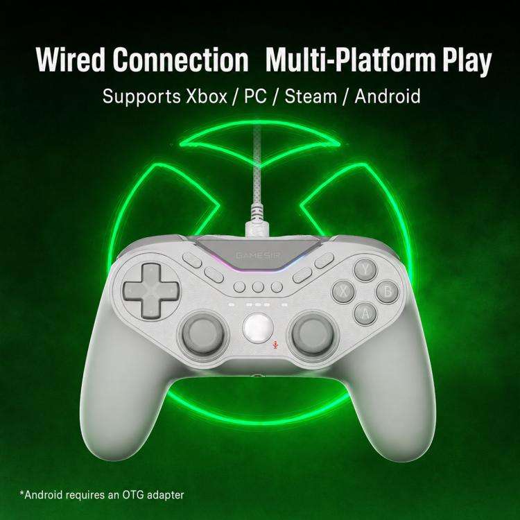 GameSir T3 Pro Tarantula Wired Game Controller for Xbox, PC, Steam and Android(White)