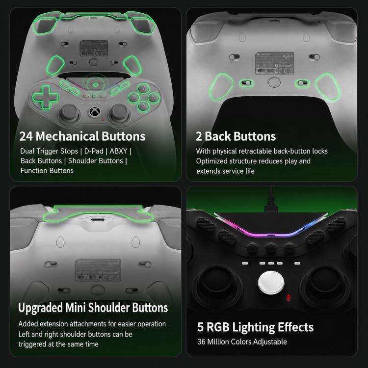 GameSir T3 Pro Tarantula Wired Game Controller for Xbox, PC, Steam and Android(White)
