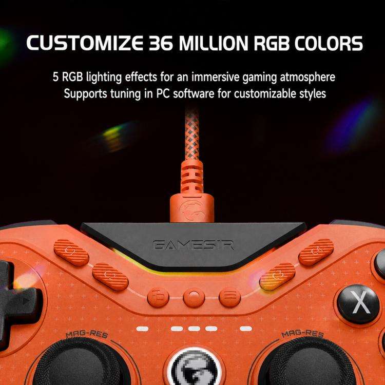 GameSir T3 CE Tarantula 8K Wired Game Controller for Switch, PC, Android, Steam(Orange)