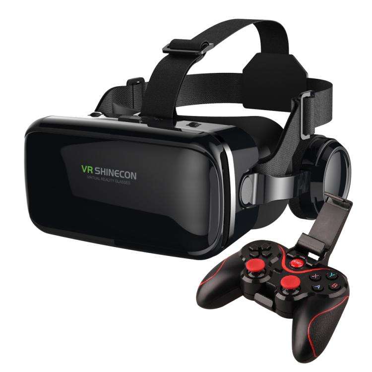 VR SHINECON G04E Earphone Edition 3D Phase Sound VR Glasses for 4.7-6.0 inch Phone, Model:G04E+C8...