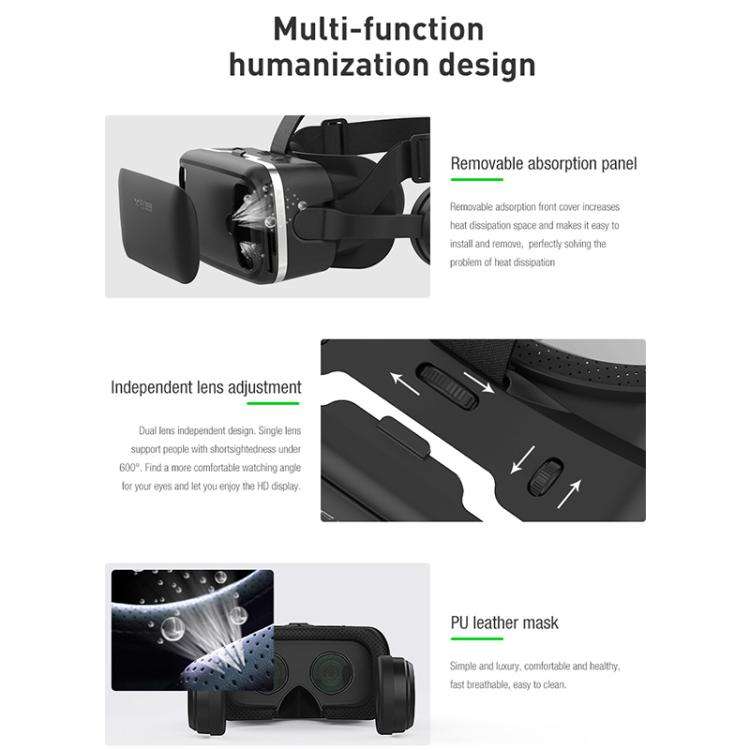VR SHINECON G04E Earphone Edition 3D Phase Sound VR Glasses for 4.7-6.0 inch Phone, Model:G04E+C8...