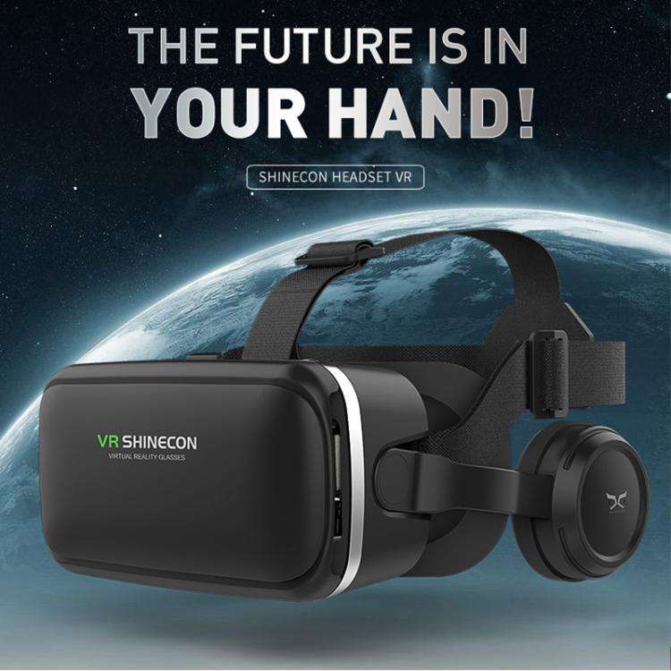 VR SHINECON G04E Earphone Edition 3D Phase Sound VR Glasses for 4.7-6.0 inch Phone, Model:G04E+C8...