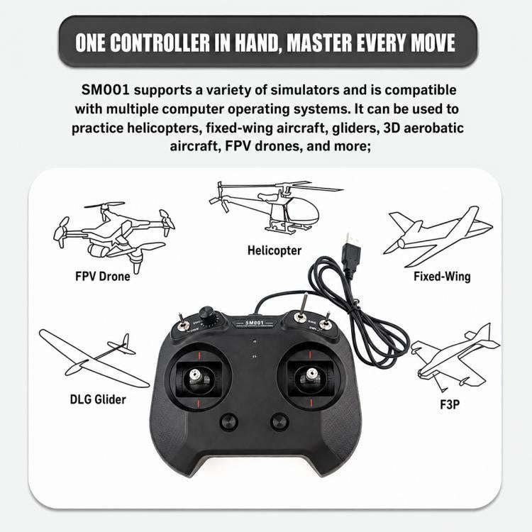 FlySky FS-SM001 8CH RC Flight Simulator Controller(Cyan)