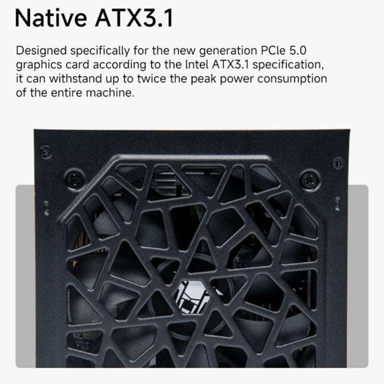 Jungle Leopard GPM1000 80 Plus Gold 1000W Fully Modular ATX 3.1 Desktop PC Power Supply, EU Plug(...