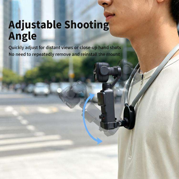 For DJI Osmo Pocket 4P / 4 / 3 Lazy Neck Bracket POV View Mount(Neck Mount Strap Set)