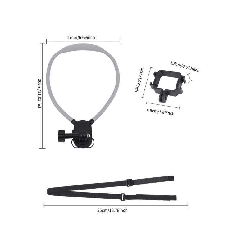For DJI Osmo Pocket 4P / 4 / 3 Lazy Neck Bracket POV View Mount(Neck Mount Strap Set)