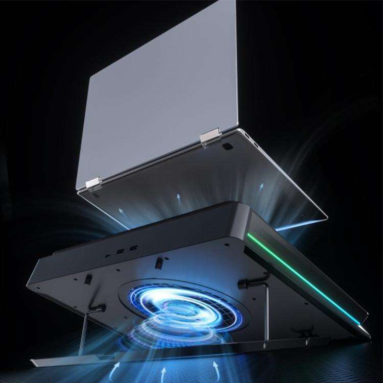 Jungle Leopard D16 Quiet Turbo Fans Real Time Digital Display RGB Laptop Cooling Pad(Black)