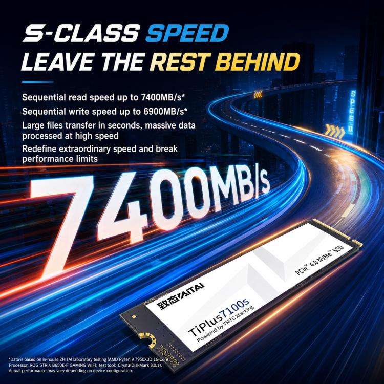 ZHITAI TiPlus7100s 2TB PCIe 4.0 NVMe M.2 SSD Internal Solid State Drive for Desktop PC and Laptop...