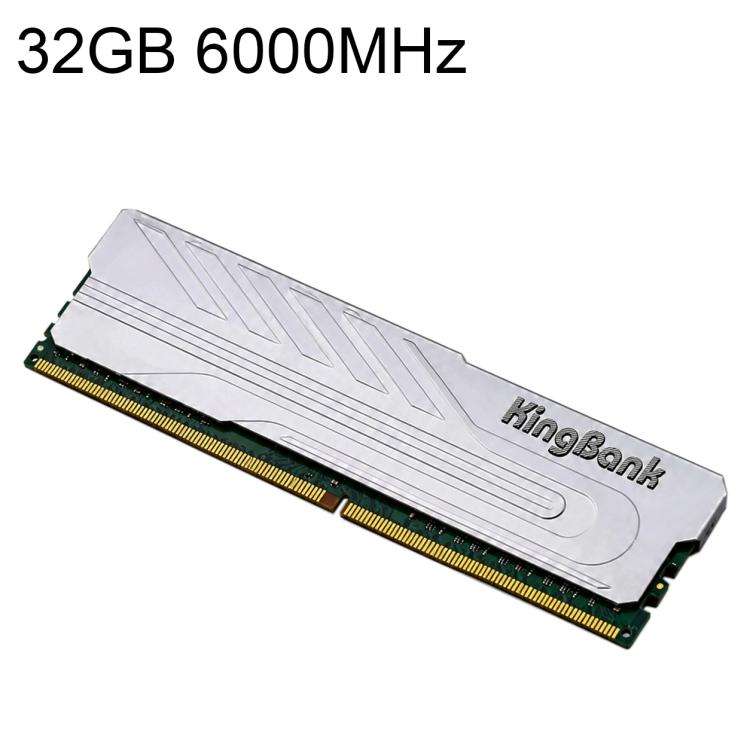KINGBANK Silver Knight DDR5 Desktop RAM, Capacity:32GB 6000MHz